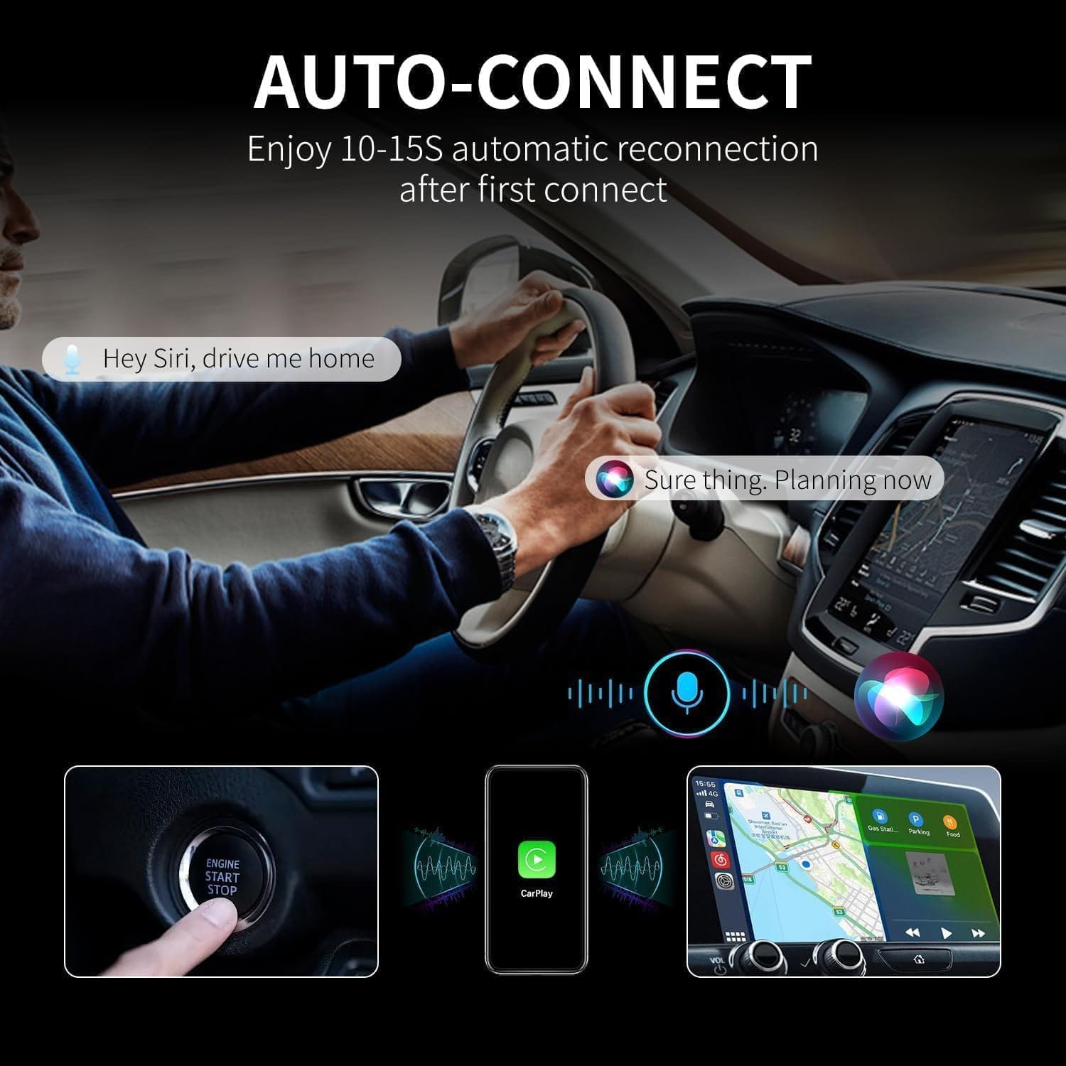 CarPlay უკაბელო ადაპტერი (სტანდარტული ვერსია)